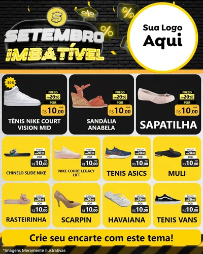 Modelo de Rede Social para Feed Instagram com o tema Setembro Imbatível para Calçados