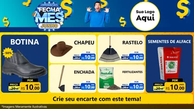 Modelo de TV para TV Horizontal com o tema Operação Fecha Mês, Junho para Agropecuária