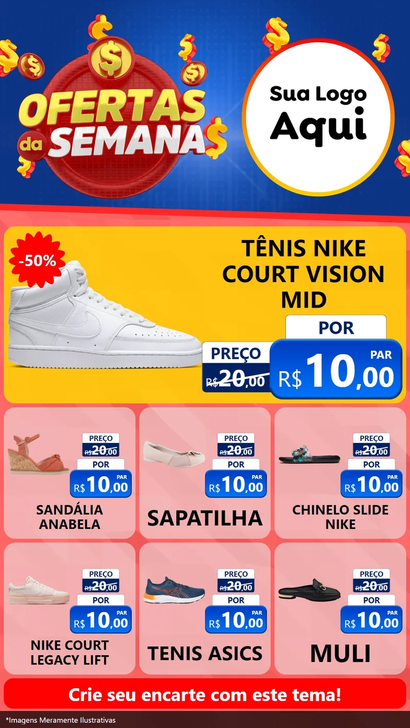 Modelo de Rede Social para Stories com o tema Ofertas Da Semana para Calçados