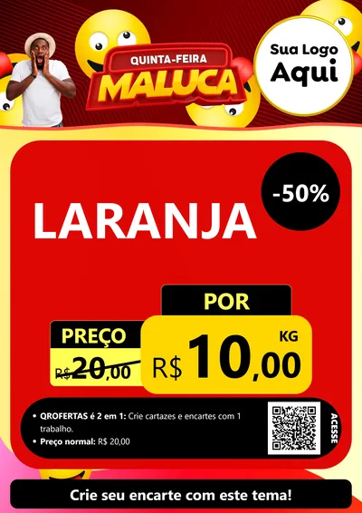 Modelo de Cartaz para Cartaz A4 Vertical com o tema Quinta-feira Maluca para Hortifrúti