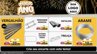 Modelo de TV para TV Horizontal com o tema Ofertas de Fim de Ano para Ferragens