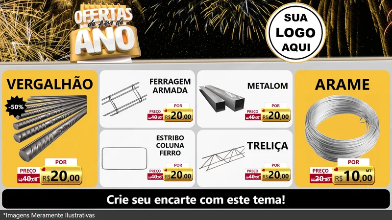 Modelo de TV para TV Horizontal com o tema Ofertas de Fim de Ano para Ferragens