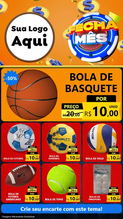 Modelo de Rede Social para Stories com o tema Fecha Mês para Artigos Esportivos