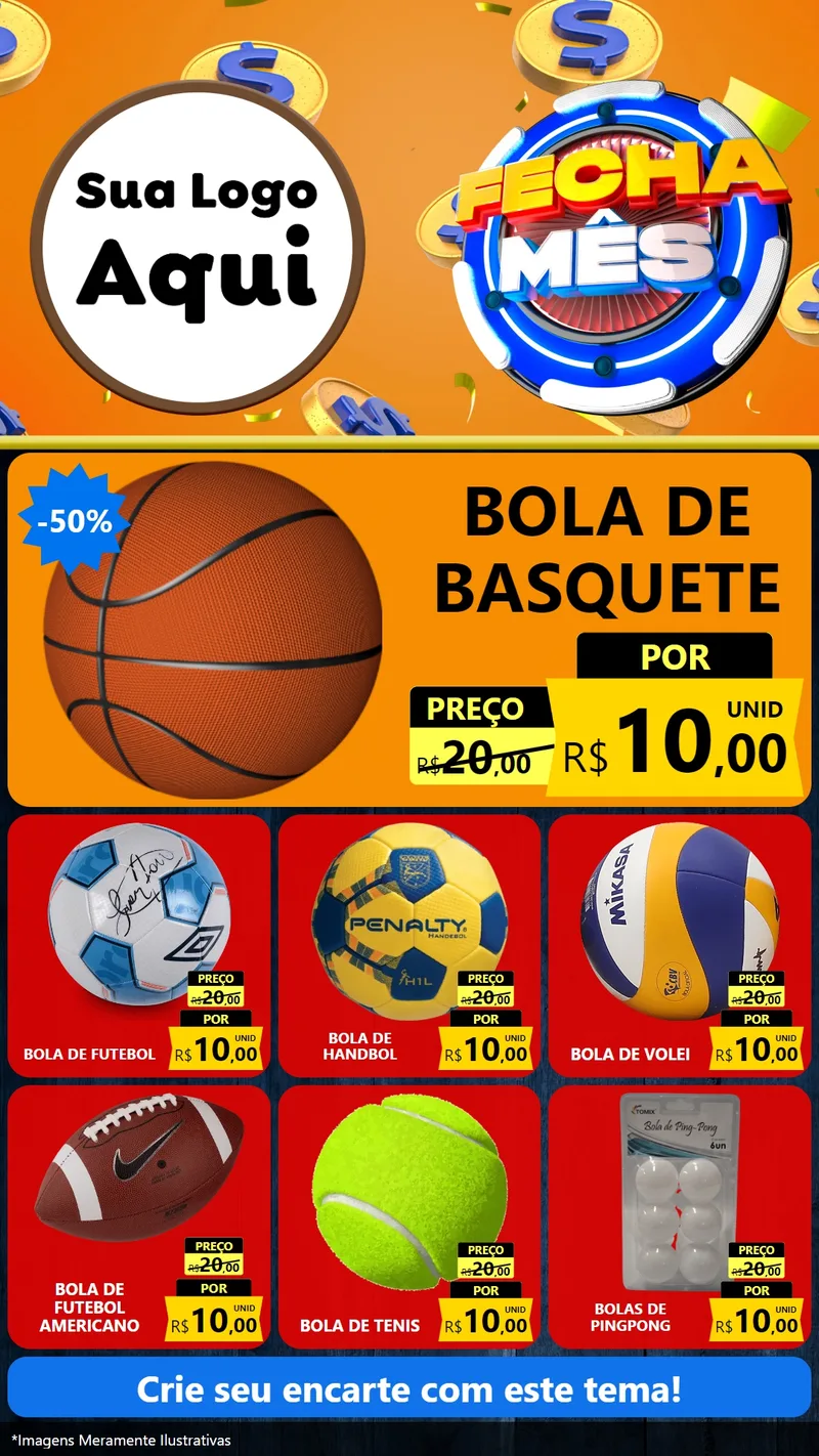 Modelo de Rede Social para Stories com o tema Fecha Mês para Artigos Esportivos