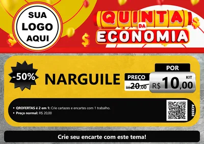 Modelo de Cartaz para Cartaz A4 Horizontal com o tema Quinta da Economia para Tabacaria