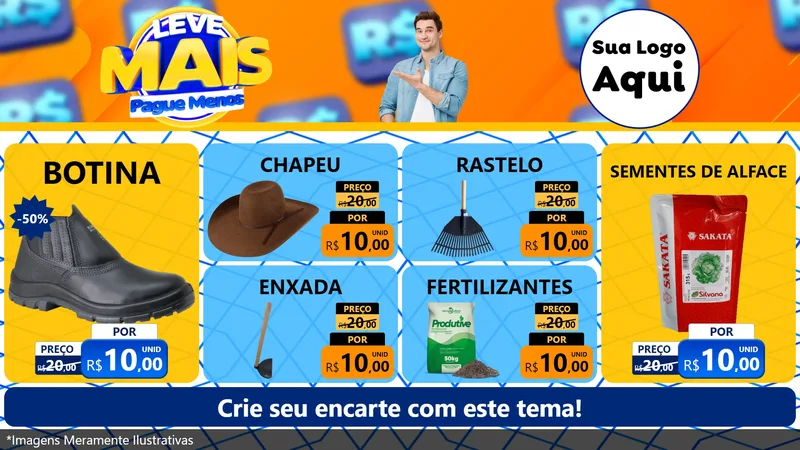 Modelo de TV para TV Horizontal com o tema Leve Mais, Pague Menos para Agropecuária