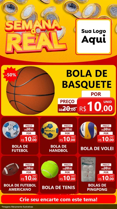 Modelo de Rede Social para Stories com o tema Semana do Real para Artigos Esportivos