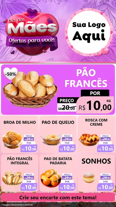 Modelo de Rede Social para Stories com o tema Dia das Mães Ofertas para Você! para Padaria