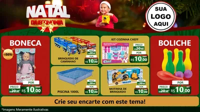 Modelo de TV para TV Horizontal com o tema Natal da Economia para Brinquedos