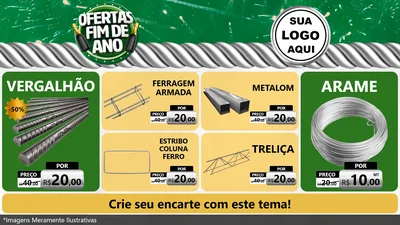 Modelo de TV para TV Horizontal com o tema Ofertas Fim de Ano para Ferragens
