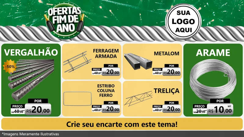 Modelo de TV para TV Horizontal com o tema Ofertas Fim de Ano para Ferragens