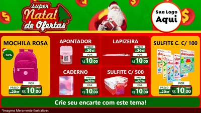 Modelo de TV para TV Horizontal com o tema Super Natal de Ofertas para Papelaria