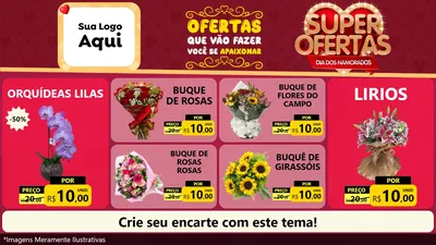 Modelo de TV para TV Horizontal com o tema Dia dos Namorados para Floricultura e jardim