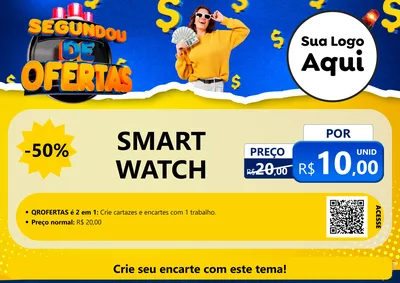 Modelo de Cartaz para Cartaz A4 Horizontal com o tema Segundou de Ofertas para Informática