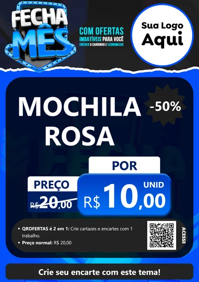 Modelo de Cartaz para Cartaz A4 Vertical com o tema Fecha Mês para Papelaria