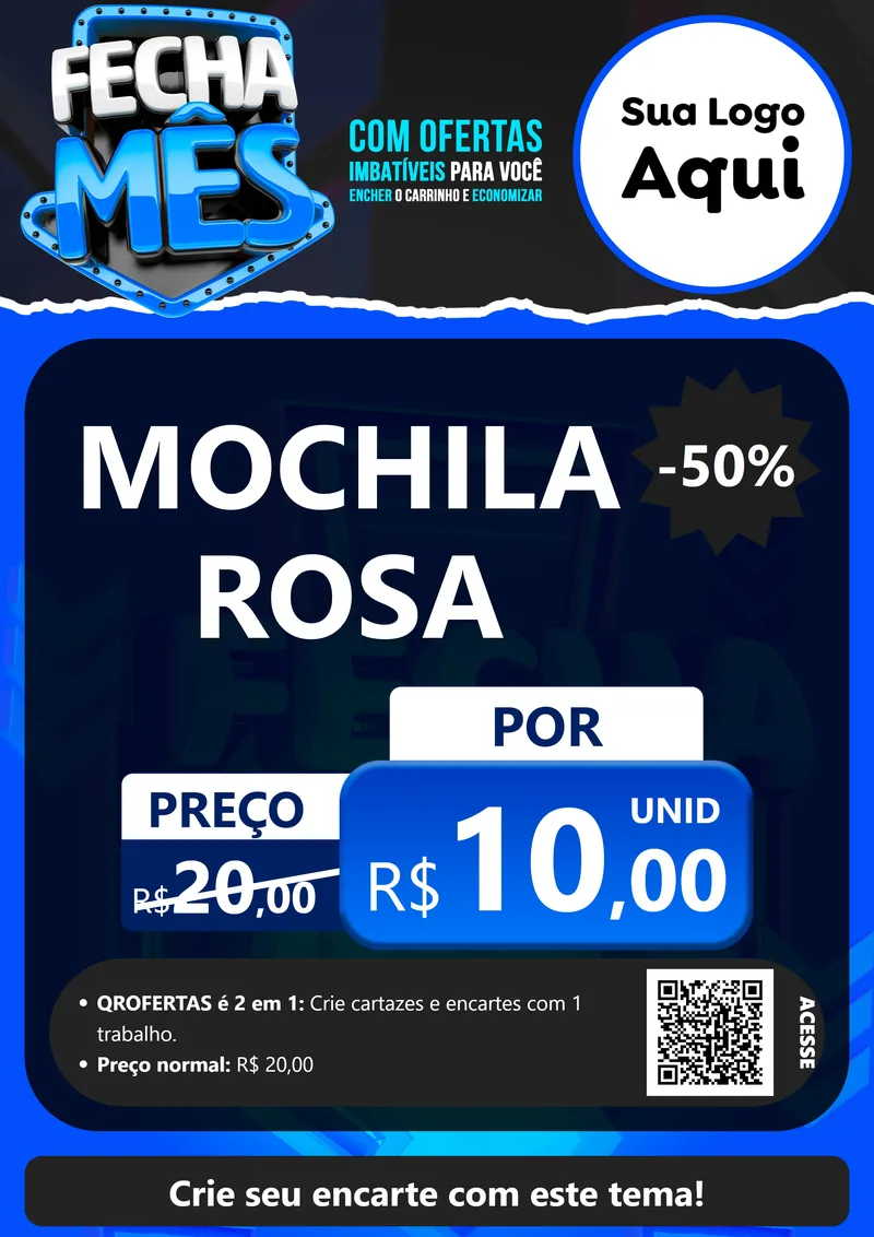 Modelo de Cartaz para Cartaz A4 Vertical com o tema Fecha Mês para Papelaria