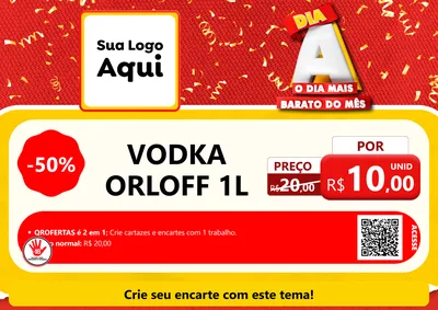 Modelo de Cartaz para Cartaz A4 Horizontal com o tema Dia A o Dia Mais Barato do Mês para Distribuidora de bebidas