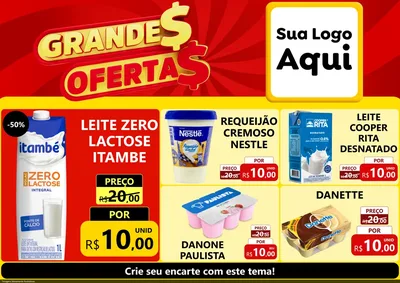 Modelo de Encarte para Encarte A4 Horizontal com o tema Grandes Ofertas para Frios e Laticínios