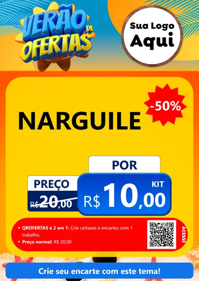 Modelo de Cartaz para Cartaz A4 Vertical com o tema Verão de Ofertas para Tabacaria