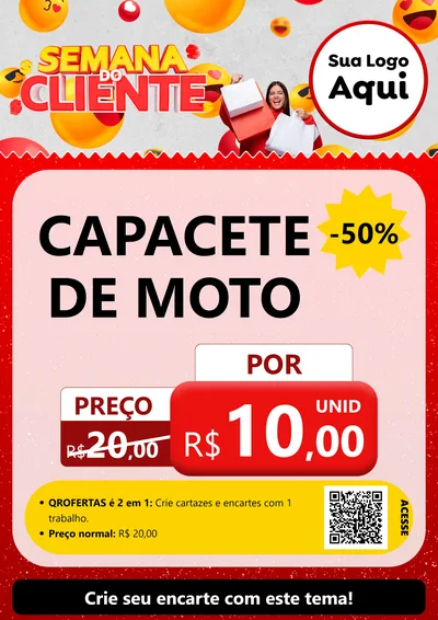Modelo de Cartaz para Cartaz A4 Vertical com o tema Semana do Cliente para Moto peças