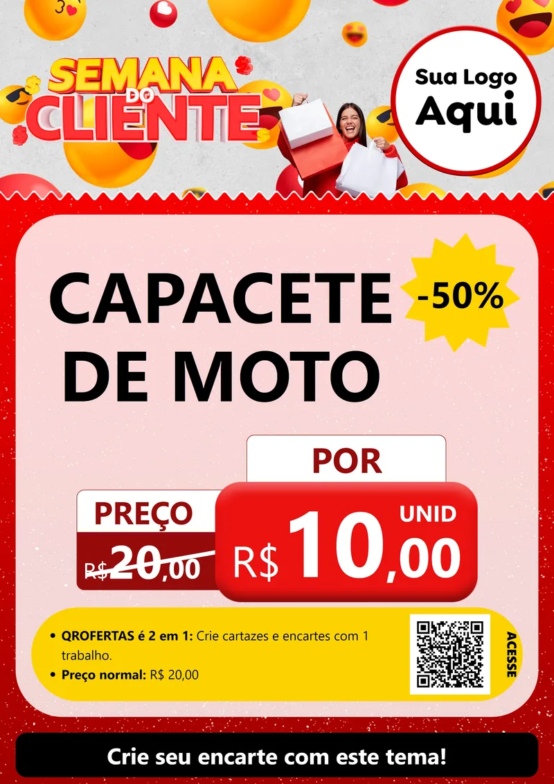 Modelo de Cartaz para Cartaz A4 Vertical com o tema Semana do Cliente para Moto peças