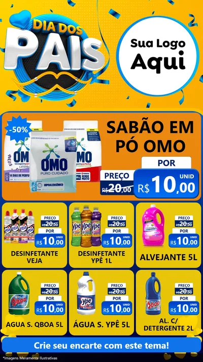 Modelo de Rede Social para Stories com o tema Dia dos Pais para Produtos de Limpeza