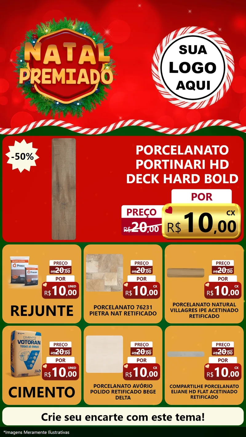 Modelo de Rede Social para Stories com o tema Natal Premiado para Pisos e revestimentos