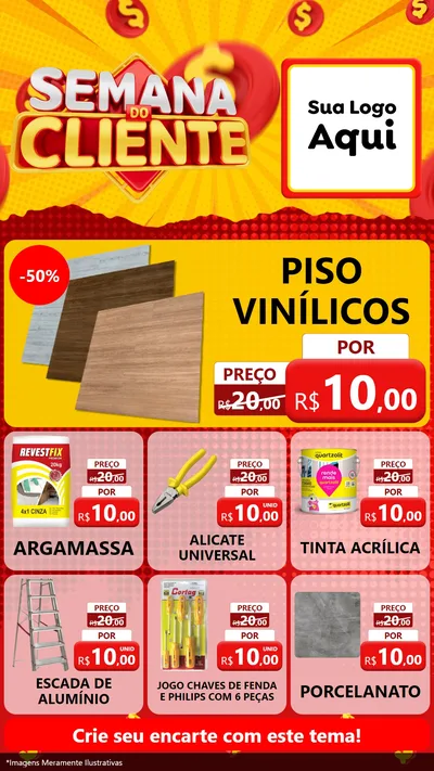 Modelo de Rede Social para Stories com o tema Semana do Cliente para Material para Construção