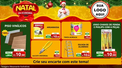 Modelo de TV para TV Horizontal com o tema Natal da Economia para Material para Construção