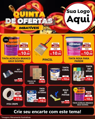 Modelo de Rede Social para Feed Instagram com o tema Quinta de Ofertas Imbatíveis para Tintas e Ferramentas