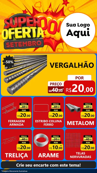 Modelo de Rede Social para Stories com o tema Super Oferta Setembro para Ferragens