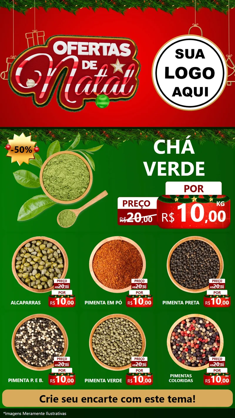 Modelo de Rede Social para Stories com o tema Ofertas de Natal para Produtos Naturais