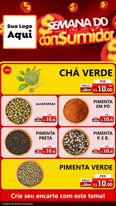 Modelo de TV para TV Vertical com o tema Semana do Consumidor para Produtos Naturais