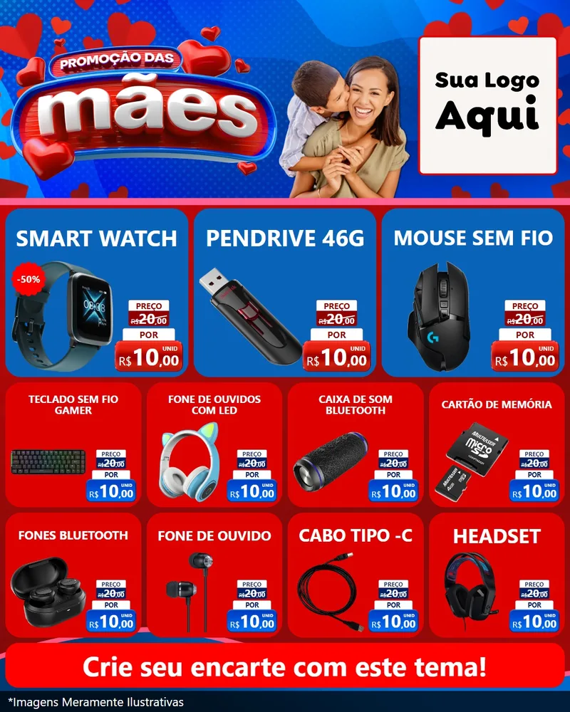Modelo de Rede Social para Feed Instagram com o tema Promoção das Mães para Informática
