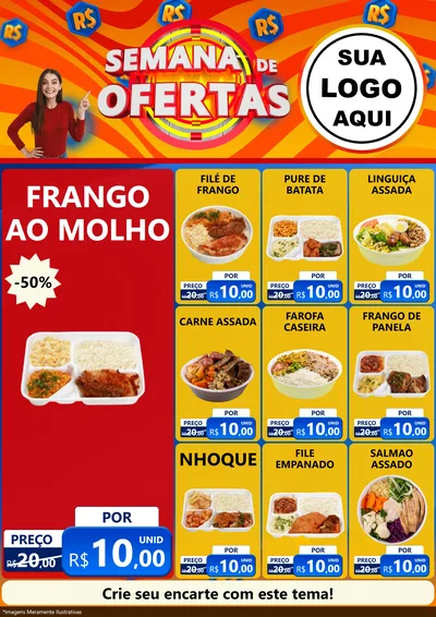 Modelo de Encarte para Encarte A4 Vertical com o tema Semana de Ofertas para Restaurante