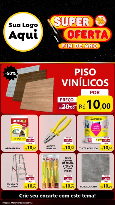 Modelo de Rede Social para Stories com o tema Super Oferta Fim de Ano para Material para Construção