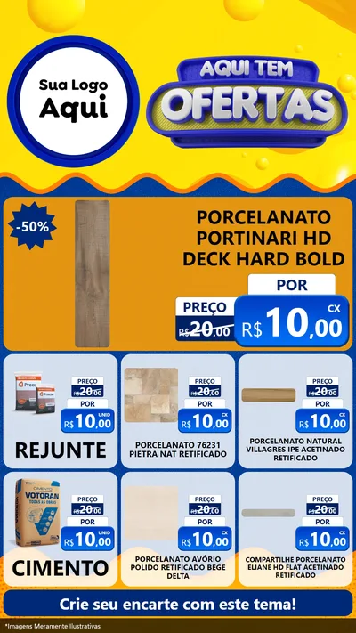 Modelo de Rede Social para Stories com o tema Aqui Tem Ofertas para Pisos e revestimentos
