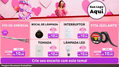 Modelo de TV para TV Horizontal com o tema Dia da Mulher para Materiais Elétricos