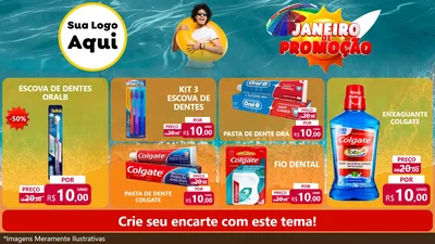 Modelo de TV para TV Horizontal com o tema Janeiro de Promoção para Higiene Pessoal