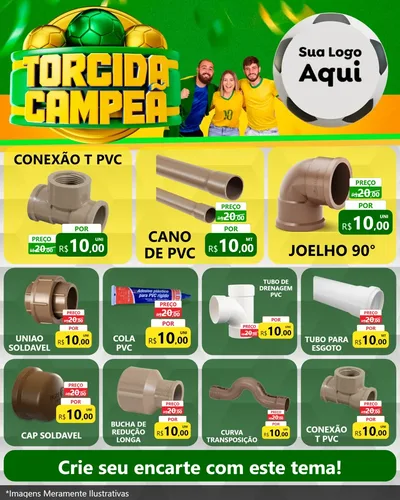 Modelo de Rede Social para Feed Instagram com o tema Torcida Campeã - Copa para Tubos e conexões