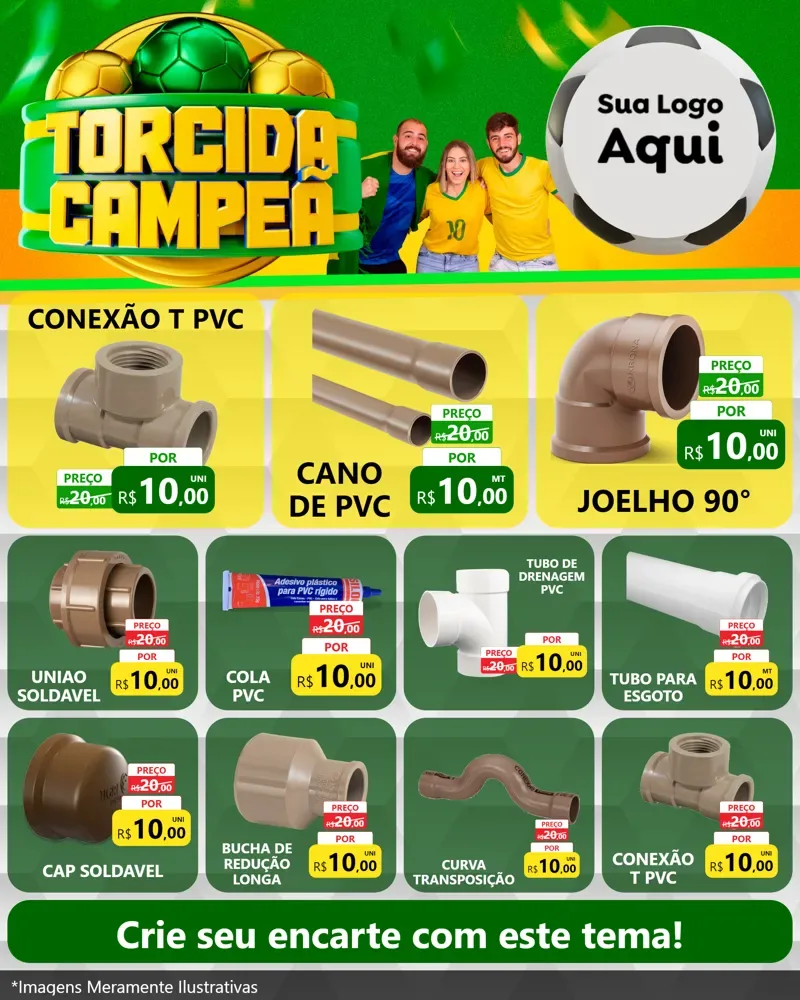 Modelo de Rede Social para Feed Instagram com o tema Torcida Campeã - Copa para Tubos e conexões