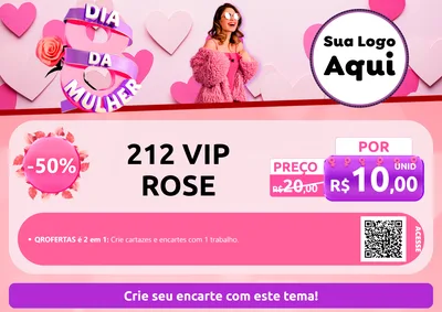 Modelo de Cartaz para Cartaz A4 Horizontal com o tema Dia da Mulher para Perfumes