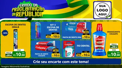 Modelo de TV para TV Horizontal com o tema Feriado da Proclamação da República para Higiene Pessoal