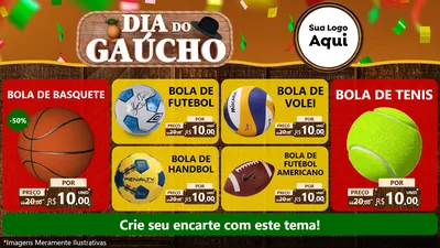 Modelo de TV para TV Horizontal com o tema Dia do Gaúcho para Artigos Esportivos