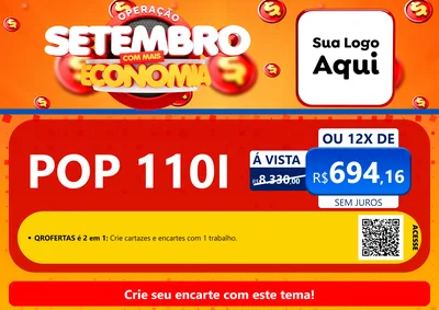 Modelo de Cartaz para Cartaz A4 Horizontal com o tema Operação Setembro Com Muita Economia para Concessionaria de Motos