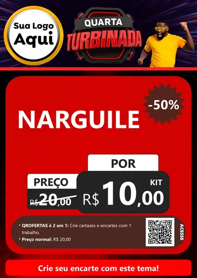 Modelo de Cartaz para Cartaz A4 Vertical com o tema Quarta Turbinada para Tabacaria