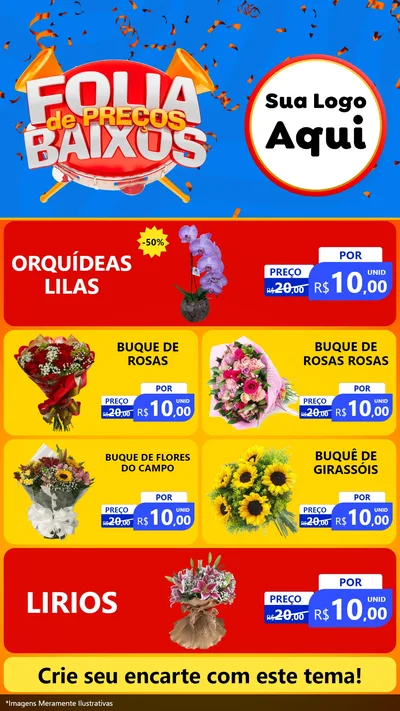 Modelo de TV para TV Vertical com o tema Folia de Preços Baixos para Floricultura e jardim
