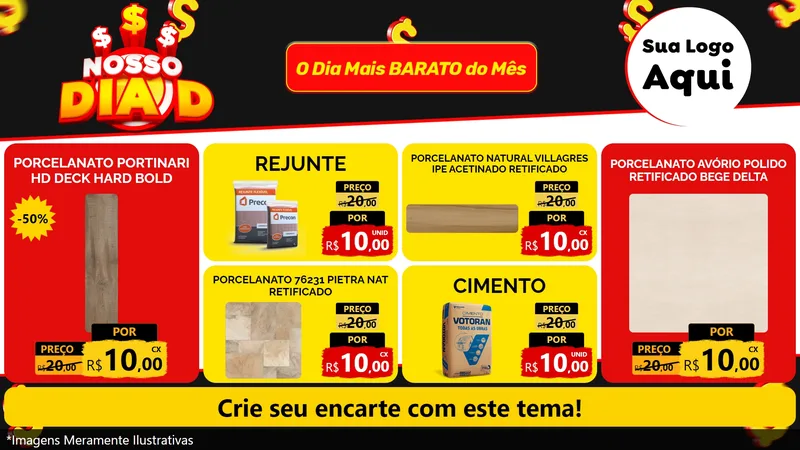 Modelo de TV para TV Horizontal com o tema Nosso Dia D para Pisos e revestimentos