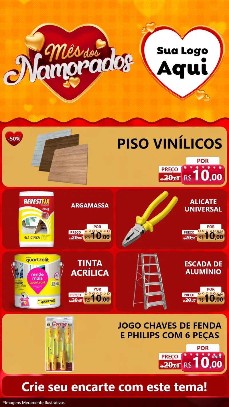 Modelo de TV para TV Vertical com o tema Mês dos Namorados para Material para Construção