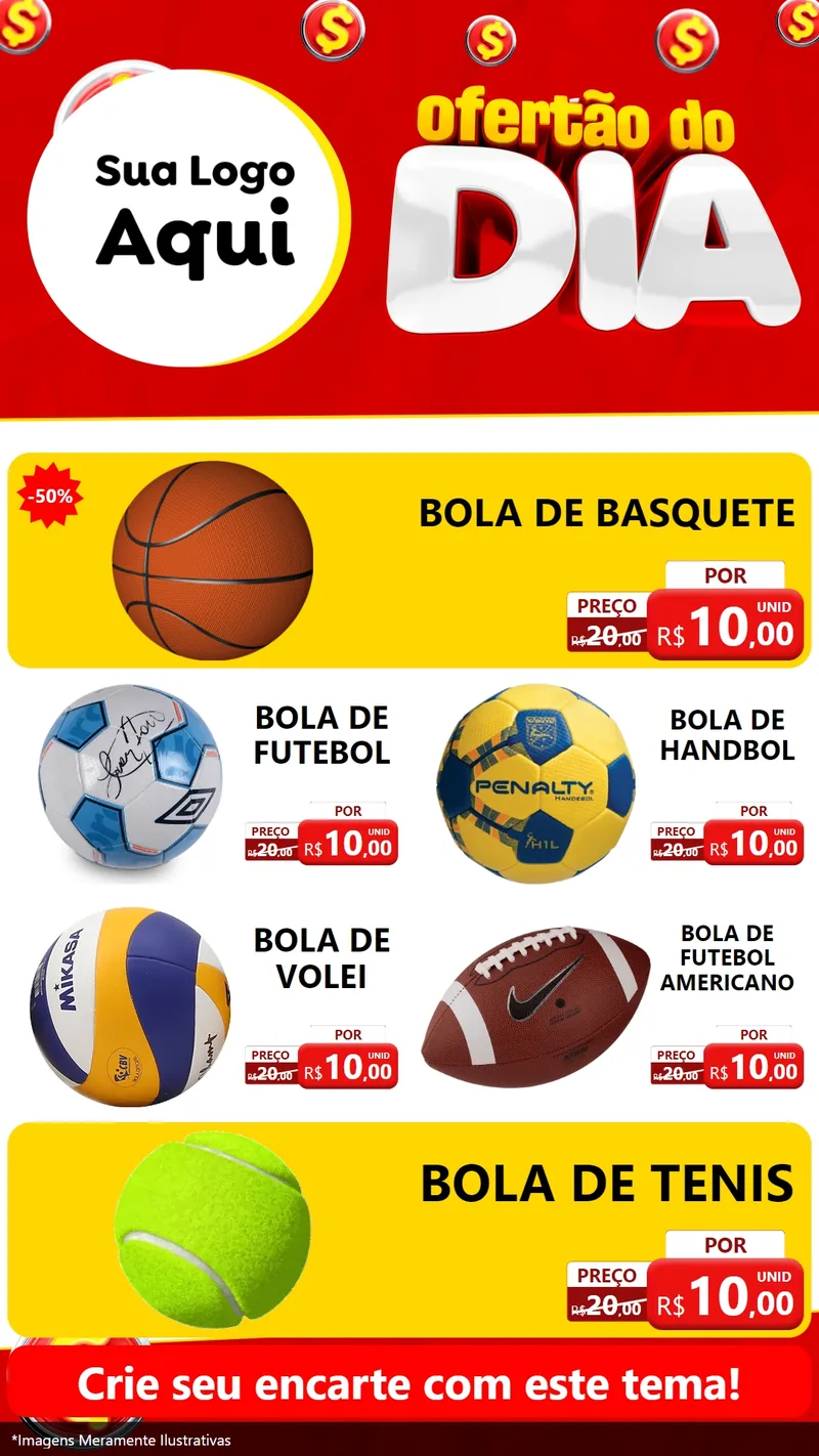 Modelo de TV para TV Vertical com o tema Ofertão do dia para Artigos Esportivos